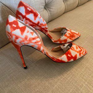 NWOT Zel White and Orange Pumps Size 7